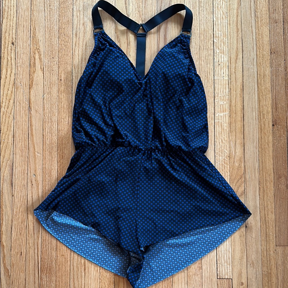 Magicsuit Navy Polka Dot One-Piece Swimsuit Romper